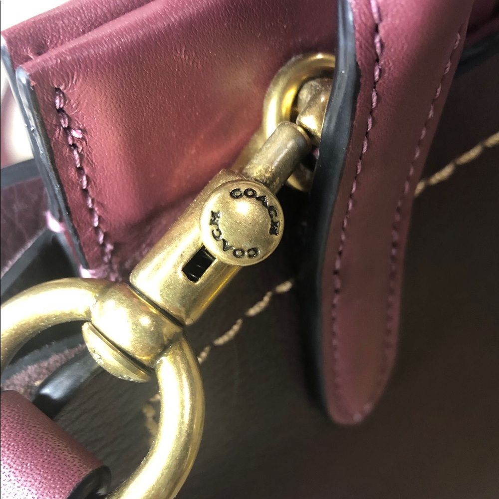 COACH 1941 Troupe Tote Colorblock in Vintage Mauve Brown Burgundy Satchel - Picture 12 of 17